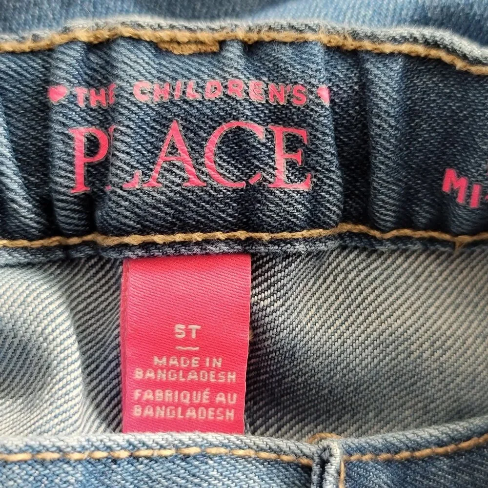 The Children's Place Blue Jean Shorts Midi-Long 5T Adjustible Waist